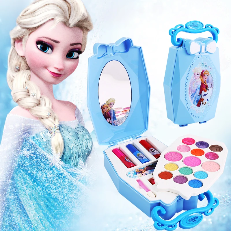 

Disney girls Frozen snow princess elsa anna Beauty Makeup toys with Box Nail polish Eyeshadow Blush Play Makeup Fashion Toys