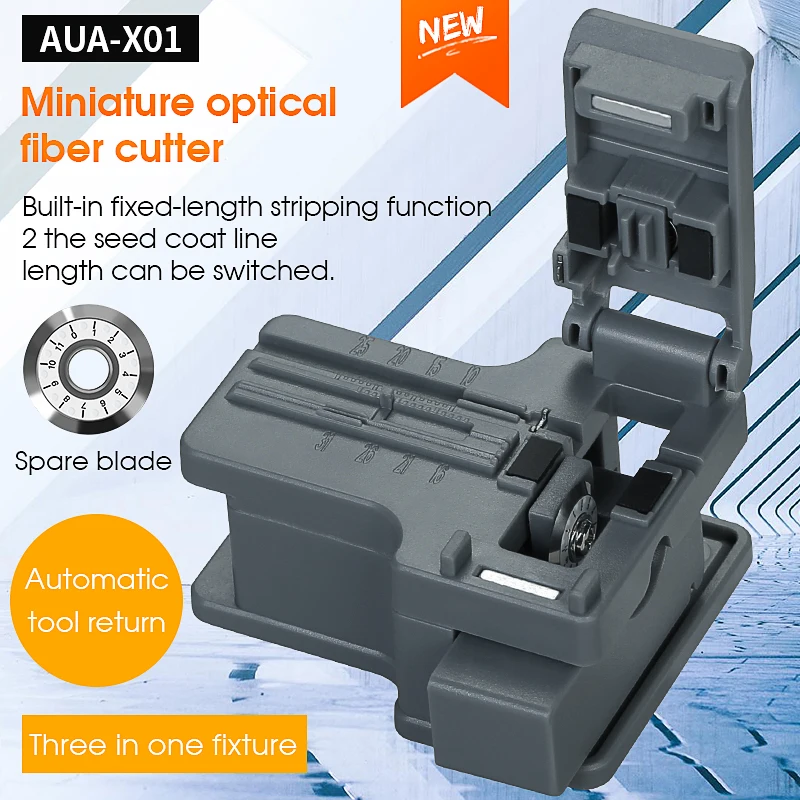AUA-X01 Fiber Cleaver Cable Cutting Knife FTTH Fiber Optic Knife Tools Cutter Fiber Cleavers 12 Surface Blade