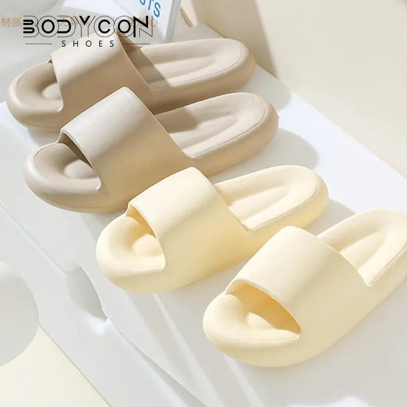 

Нескользящие шлепанцы для дома и ванной, мягкая толстая платформа, Нескользящие, Нескользящие, облачная подушка, летние тапочки для женщин и мужчин