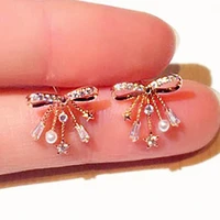 juwang new super shine zircon butterfly earrings temperament elegant charm exquisite luxury silver stud earrings accessories