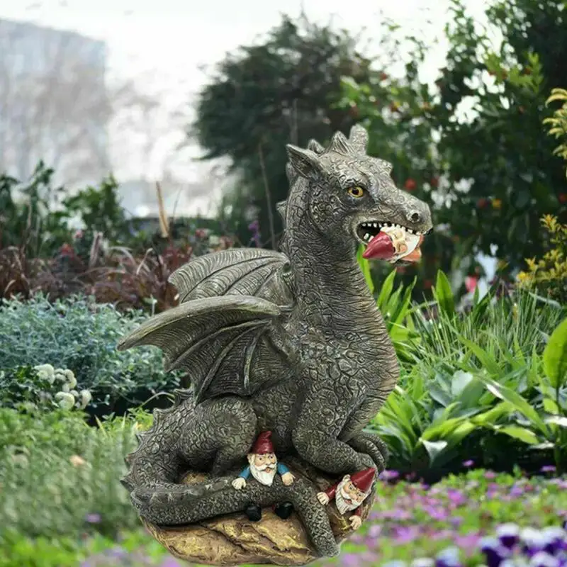 

Скульптура гнома дракона, Ландшафтная лужайка, карликовая фигурка для подарка, уличное украшение для двора, сада
