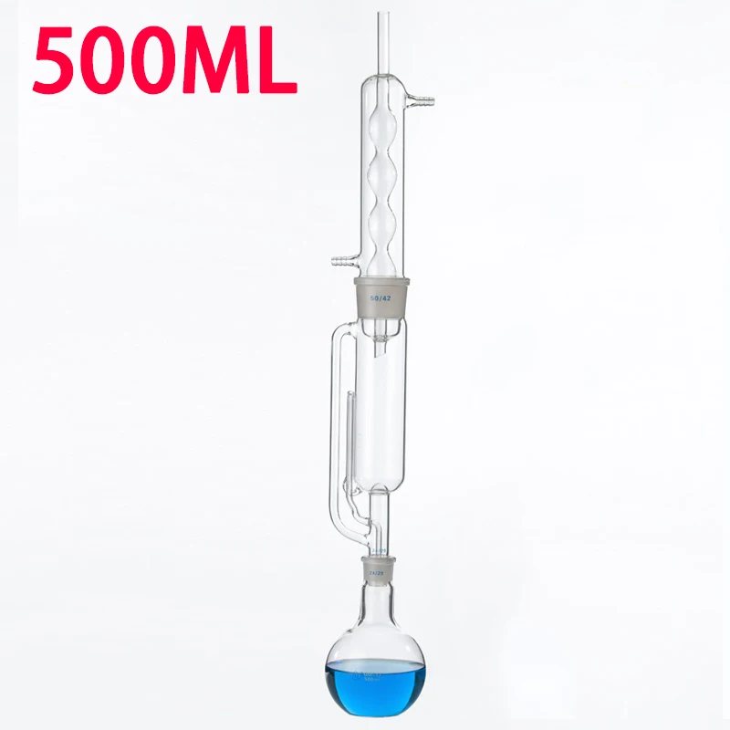 500 мл экстрактор сферического жира Soxhlet конденсаторная трубка лабораторное