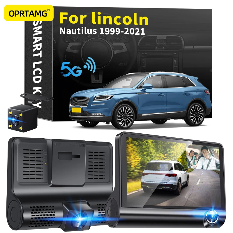 

OPRTAMG Dash Cam Car DVR 3 Cameras Lens 4.0 Inch 1080P dashcam For lincoln Nautilus 1996 1997 2000 2001 2002 2003 2004 2008-2022