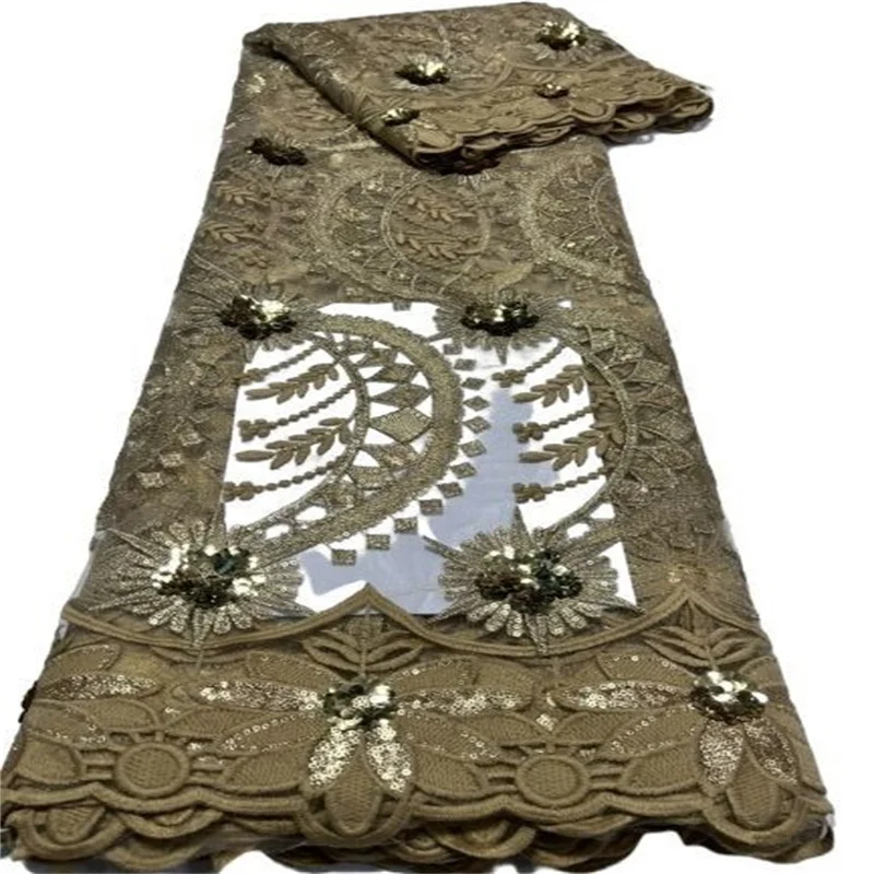 

Африканская французская сетчатая кружевная ткань с золотыми блестками 2022, высококачественное Тюлевое Сетчатое кружево для свадебного платья в нигерийском стиле, кружево для женвечерние
