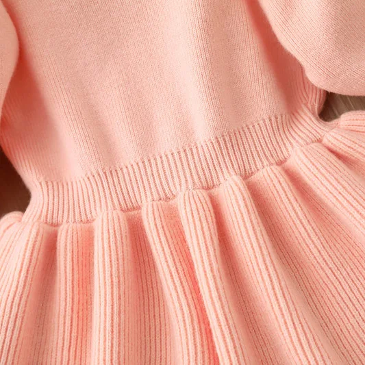 Bear Leader Baby Girls Dresses Autumn Winter Kids Knitted Long Sleeve Dress Bow Fashion Princess Dress Party Clothes Vestidos