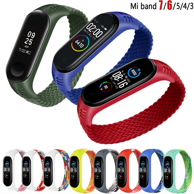 

Нейлоновая плетеная соло-петля для Xiaomi Mi band 4 6, ремешок для браслета Mi band 5 Mi band 4, браслет для xiaomi Mi band 3, ремешок для часов