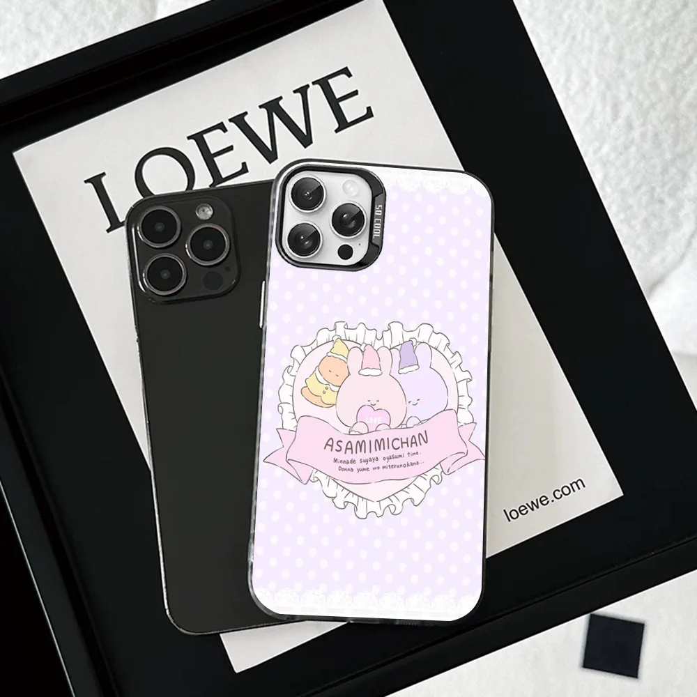Чехол для телефона с милым кроликом Cartoon A-Asamimichan IPhone 16 15 14 13 12 11 Pro Max X XR XSMAX 8 7 Plus