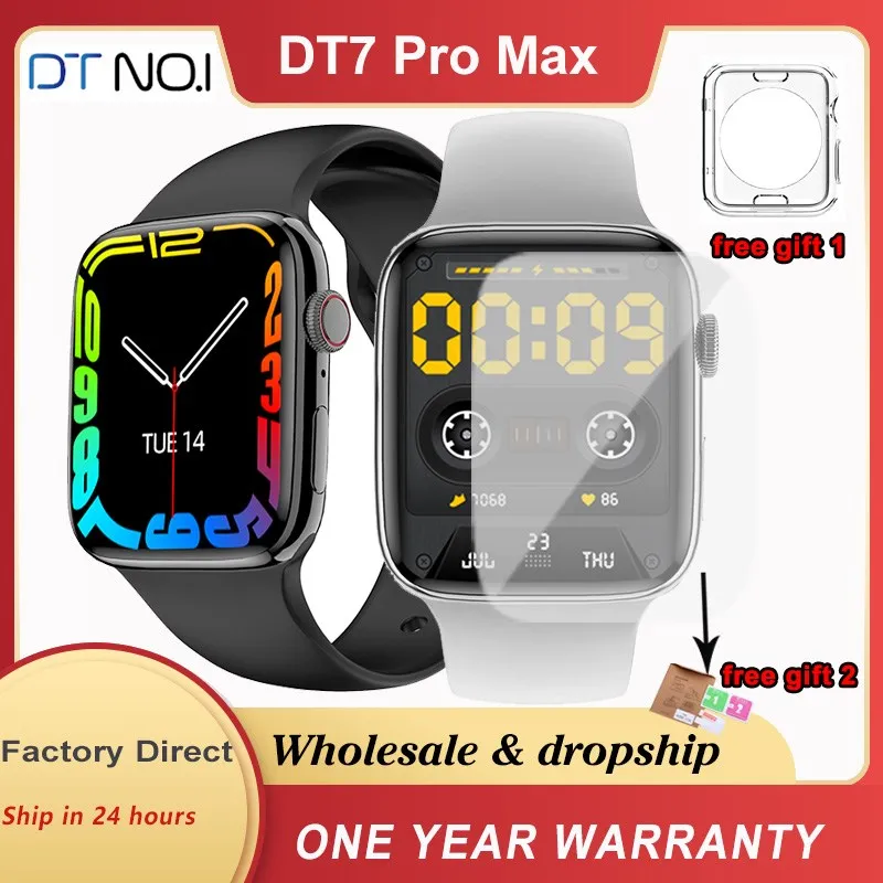 

DTNO.1 GPS iwo DT7 Pro MAX Smart Watch 45mm Series 7 Bluetooth Call NFC Voice Assistant IP68 Waterproof Smartwatch Men