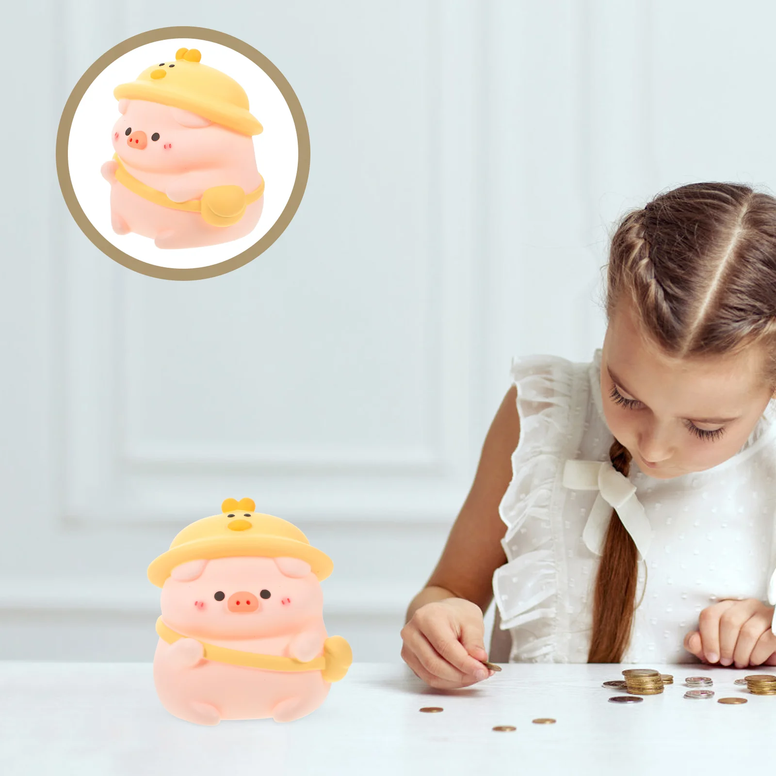 

Piggy Bank For Money Household Cartoon Coin Kids Lovely Pot -shaped Cash Girl Decorative