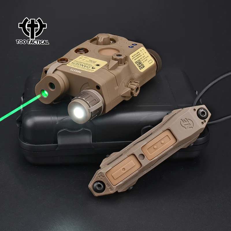 Tactical PEQ-15 Red Green Blue Dot Laser Sight White Light IR Hunting AR15 Airsoft Flashlight With Dual Pressure Remote Switch