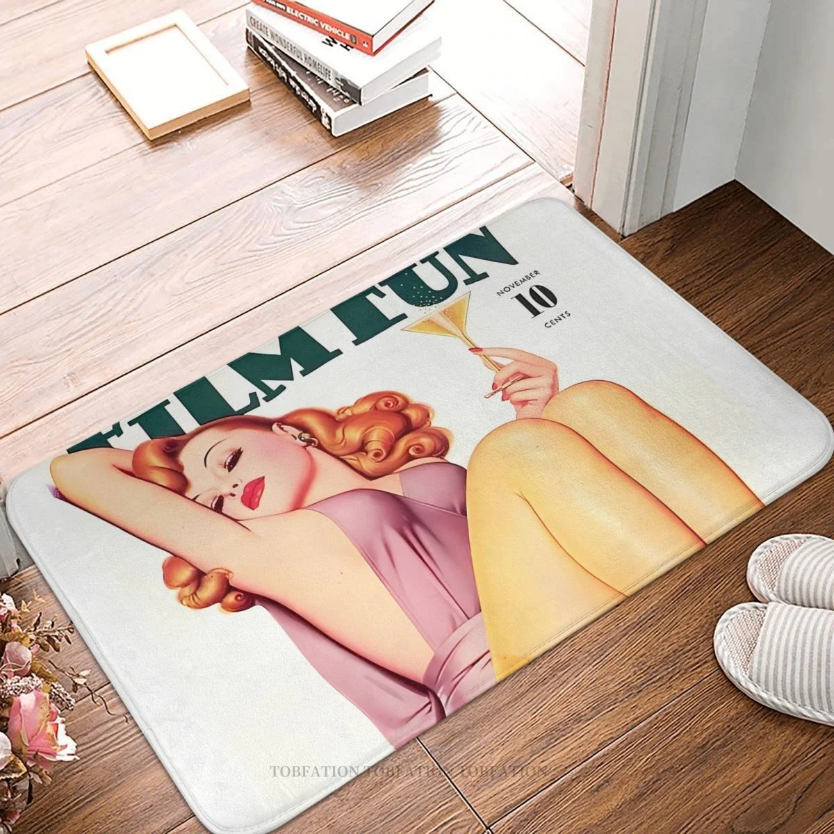 

Противоскользящий дверной коврик Pin Up Girl, пленка, забавный кухонный коврик для ванной, уличный ковер, декор с узором для помещений