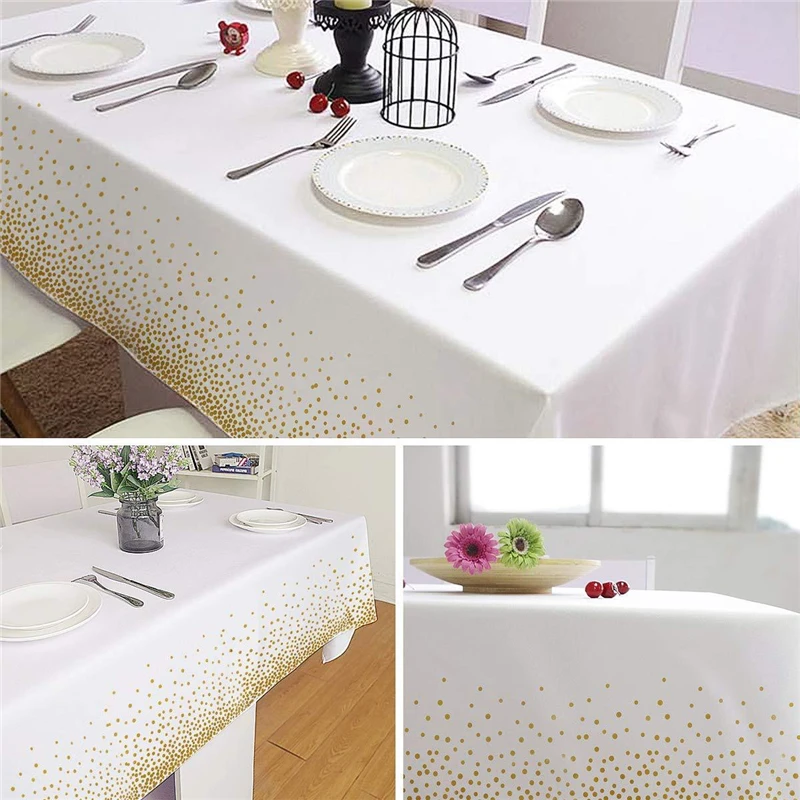 

Tablecloths Rose Gold Dot-shape Disposable Party Waterproof Table Cloth Wedding Decor Adult Birthday Parties Decoration