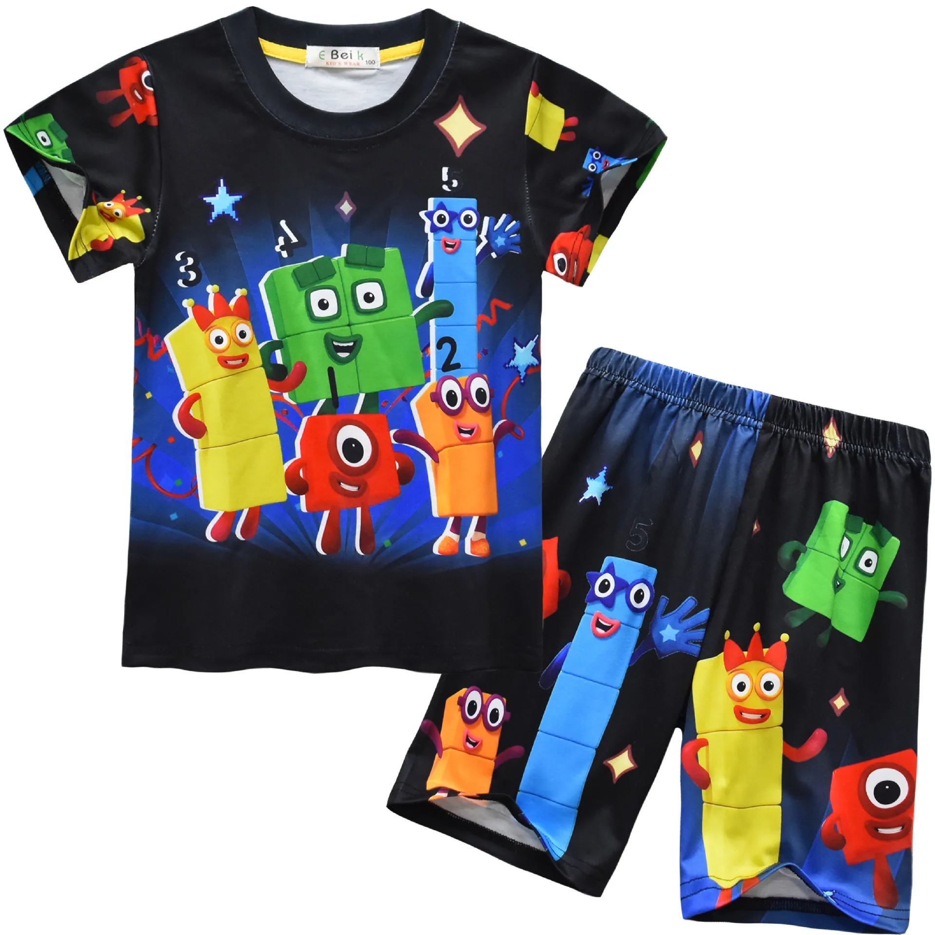 

Numberblocks Children's Suits Digital Printed Short Sleeve Pajama Pants Two-piece Suit Fashionable Casual Children's Clothing