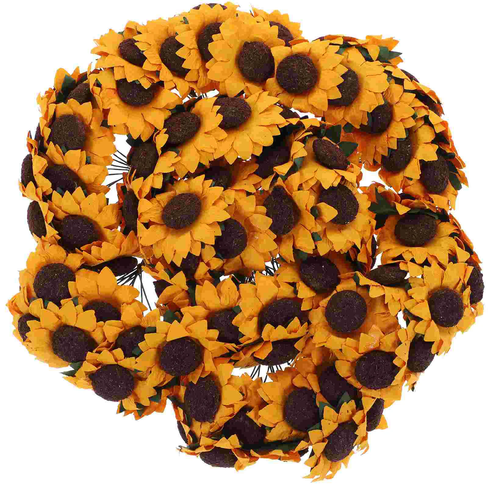 

Sunflower Artificial Sunflowers Flower Flowers Fake Bouquet Decor Wedding Paper Silk Faux Heads Simulation Decorations