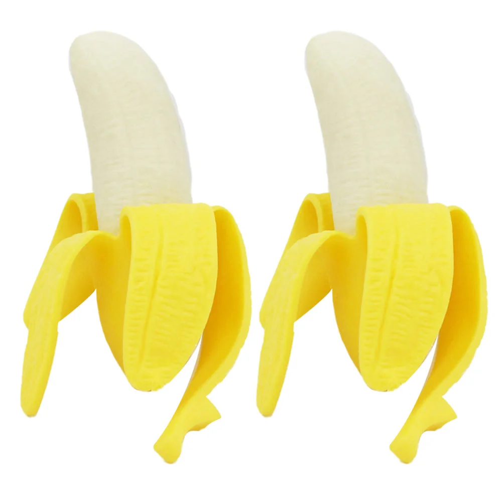 

2 Pcs Banana Squeeze Toy Children's Toys Slow Resilience Plaything Filler Funny Peeled Relief Stress Tpr Kids Strange Gadget