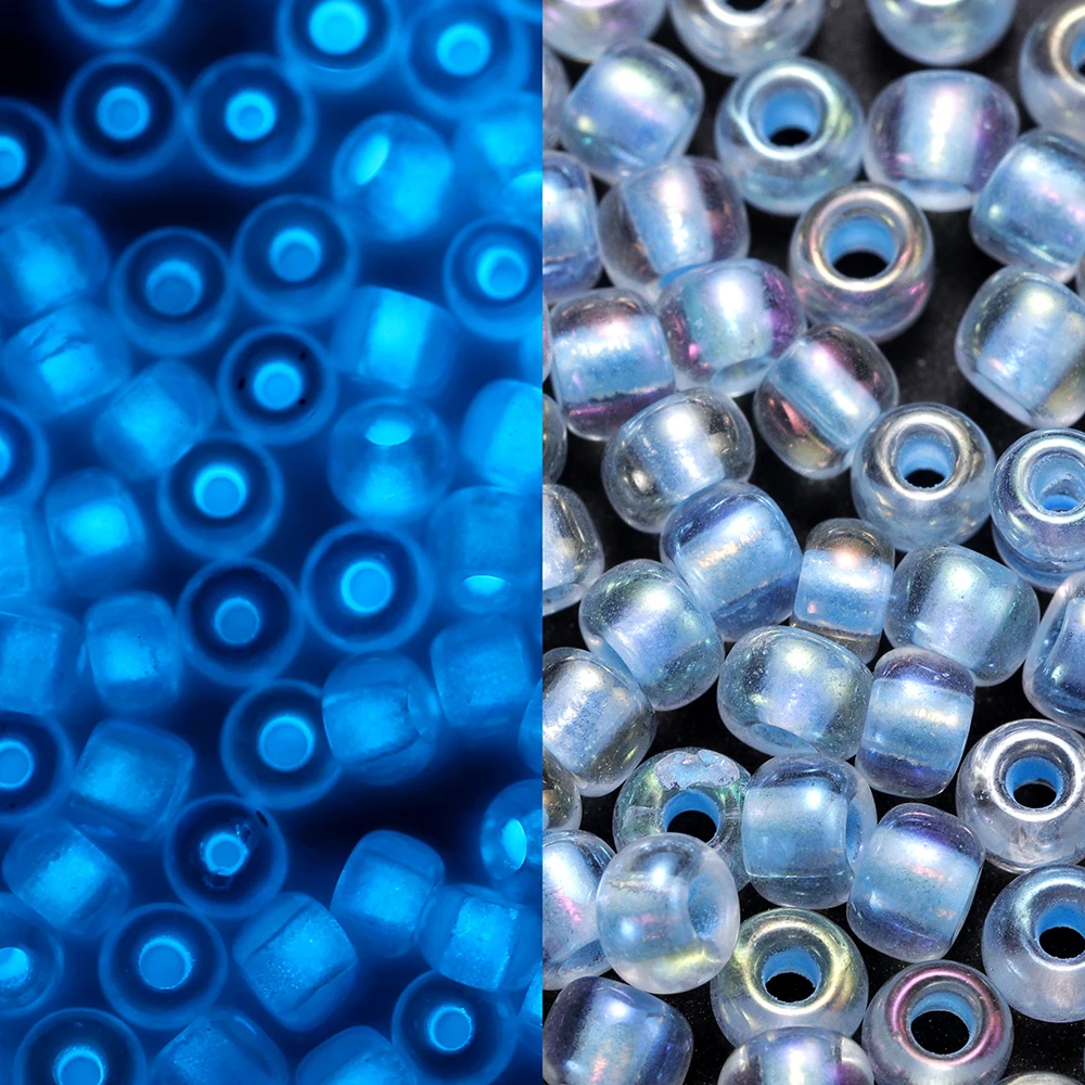 

600pcs 3mm Luminous Beads AB Color Glow In The Dark Glass Seed Beads For Needle Work DIY Earring Jewelry Making Accessories