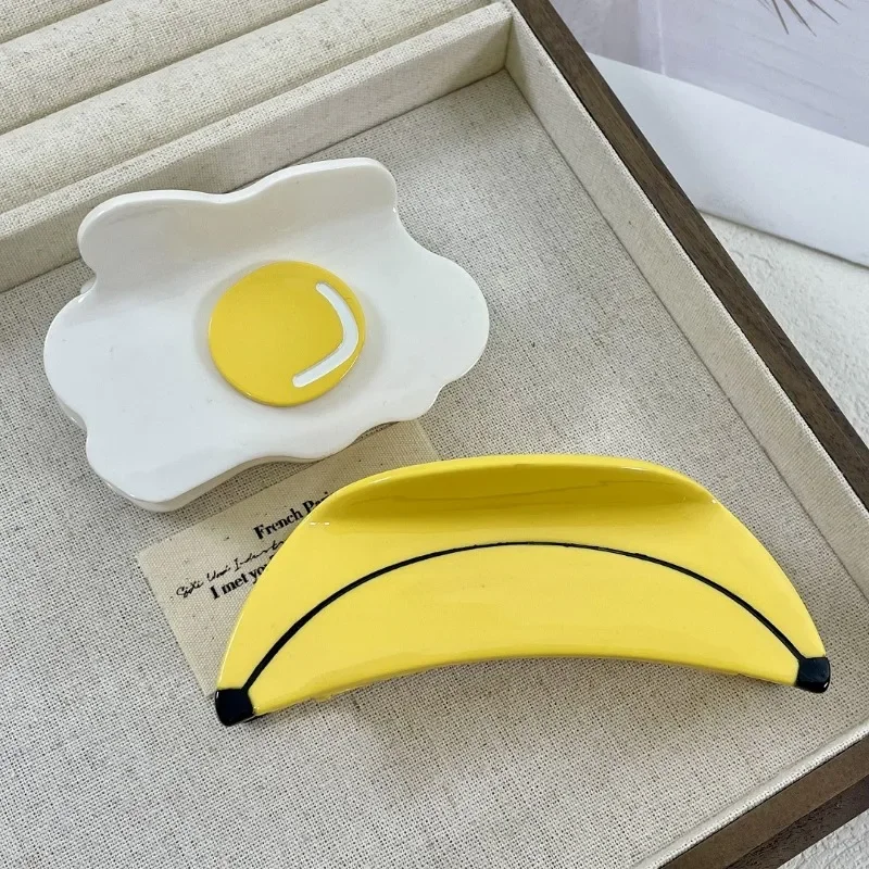 Сладкая мультяшная фруктовая серия коготь для волос ацетат клубника банан