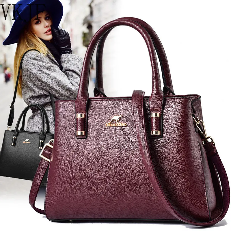 

2023 Simple Designer Pu Leather Shoulder Bag For Women Casual Large Capacity Crossbody Bags Female Luxury Bucket Handbag Tote