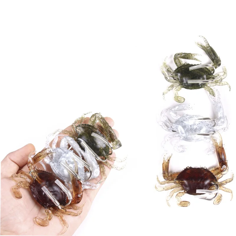 

Simulated Crab Baits Artificial Fishing Lures Tackle Baits Double Sharp Hook Lures Soft Silicone Crankbaits Bait