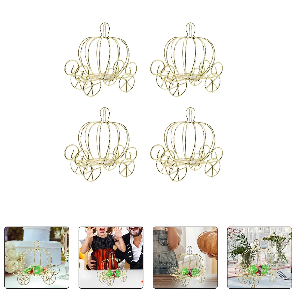 

Carriage Box Candy Pumpkin Wedding Metalboxes Centerpiece Holdertrinket Gift Cart Favor Party Decorair Figurine Treat Decorative