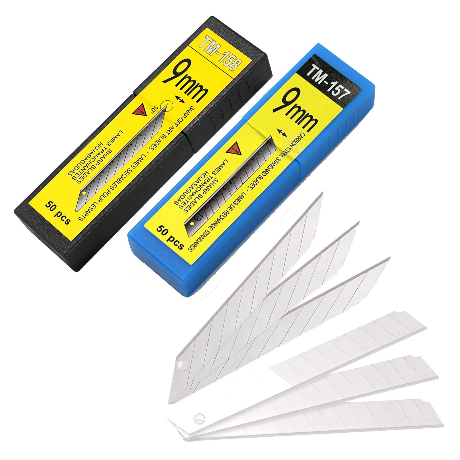 EHDIS 50 шт. лезвие ножа из углеродистой стали с защелкой 30/60 градусов 9 мм виниловая пленка инструмент для резки окон автомобиля ТИНТ наклейка резак