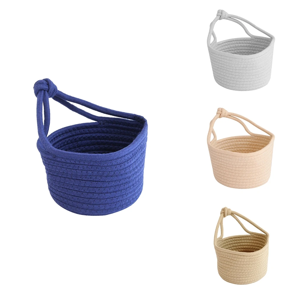 

Плетеная подвесная корзина, веревка из хлопка, искусственный круглый контейнер, украшение для дома