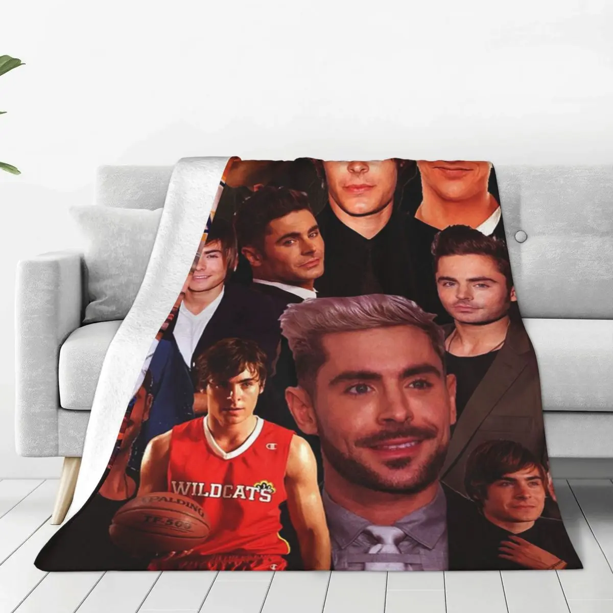 Дизайнерский постер с коллажем Zac Efron 2020 флисовые дышащие одеяла для дивана