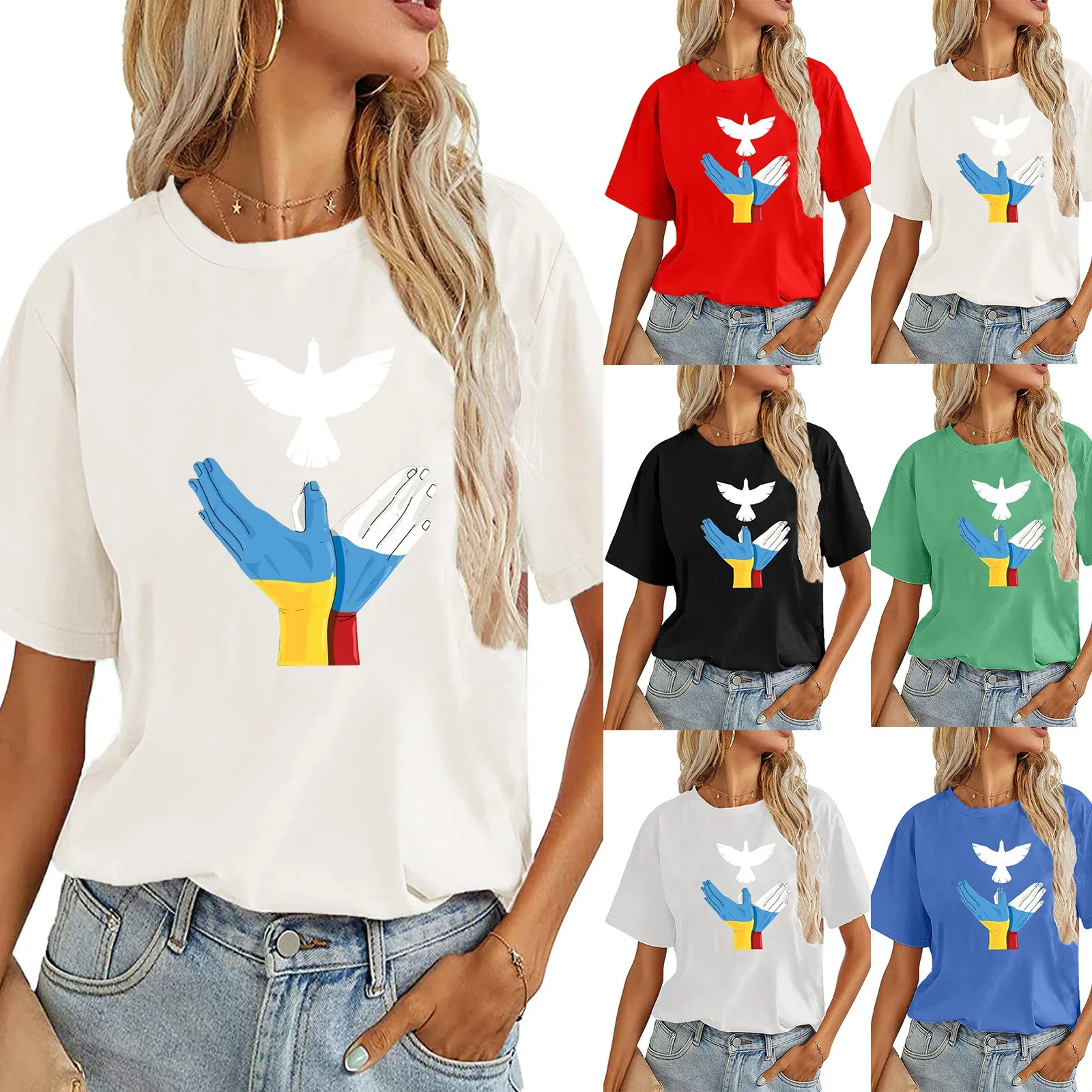 

Women's Fashion Printed T-shirt Ladies Summer Casual O-neck Tops Trendy Short-sleeved Female Wild O Neck T-shirt топ женский