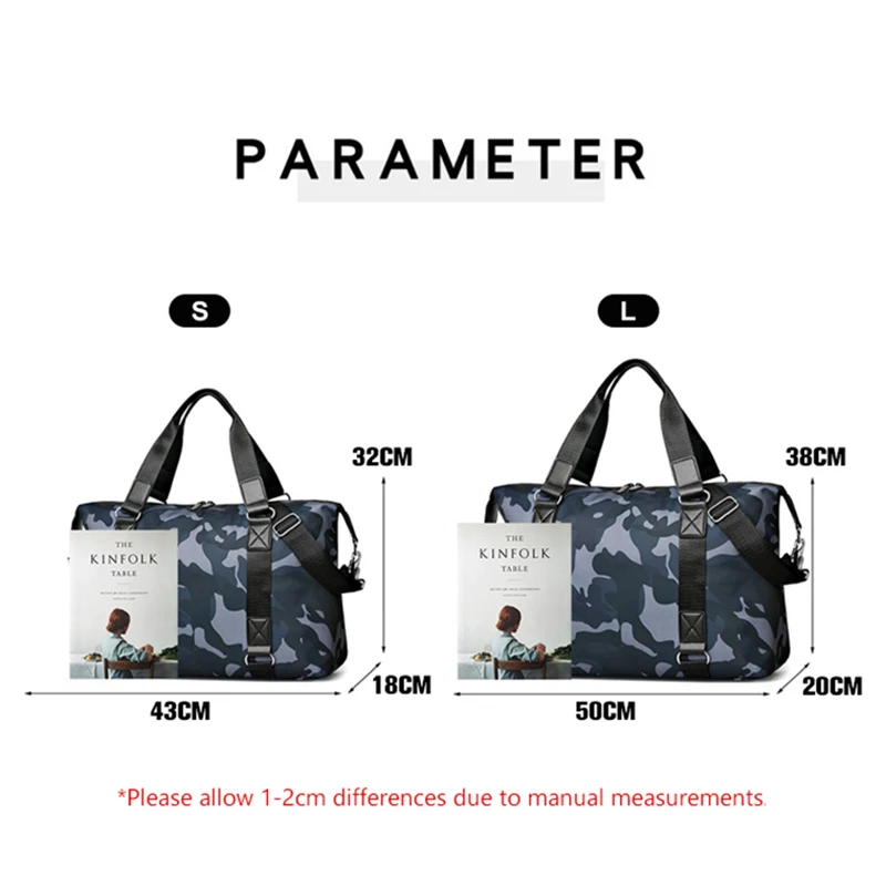 Camouflage Men Women Travel Handbag Tote Shoulder Large Capacity Luggage Crossbody Bag Duffle Multifunction Oxford Weekend X980M