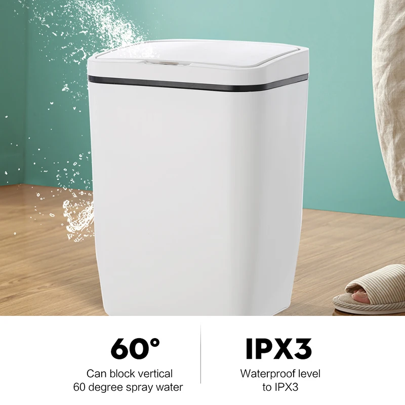Automatic Touchless Intelligent Induction Motion Sensor Kitchen Trash Can Wide Opening Eco-friendly Waste Garbage Bin |