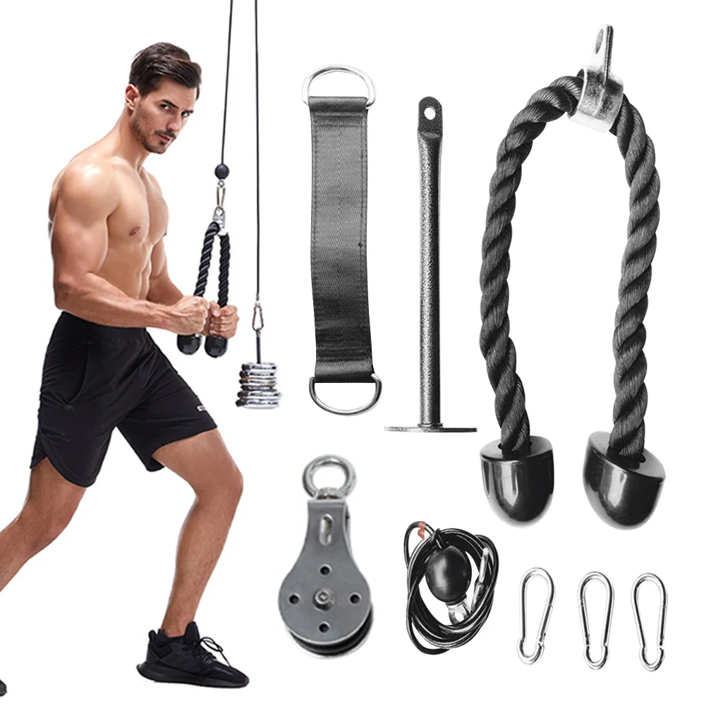 Шкивы для фитнеса DIY вращающийся стальной трос ролик портативный тренировочный