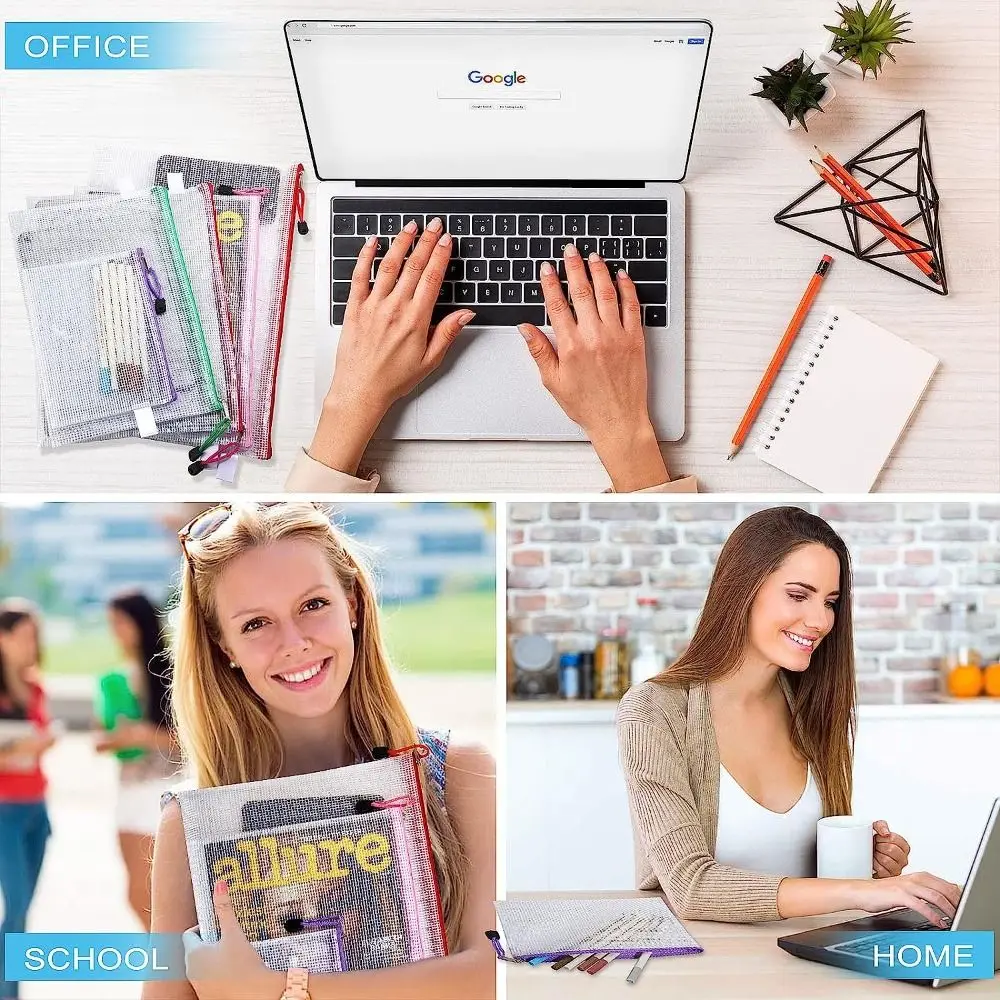 Косметические косметички сетчатая сумка на молнии органайзер для бумаги большая