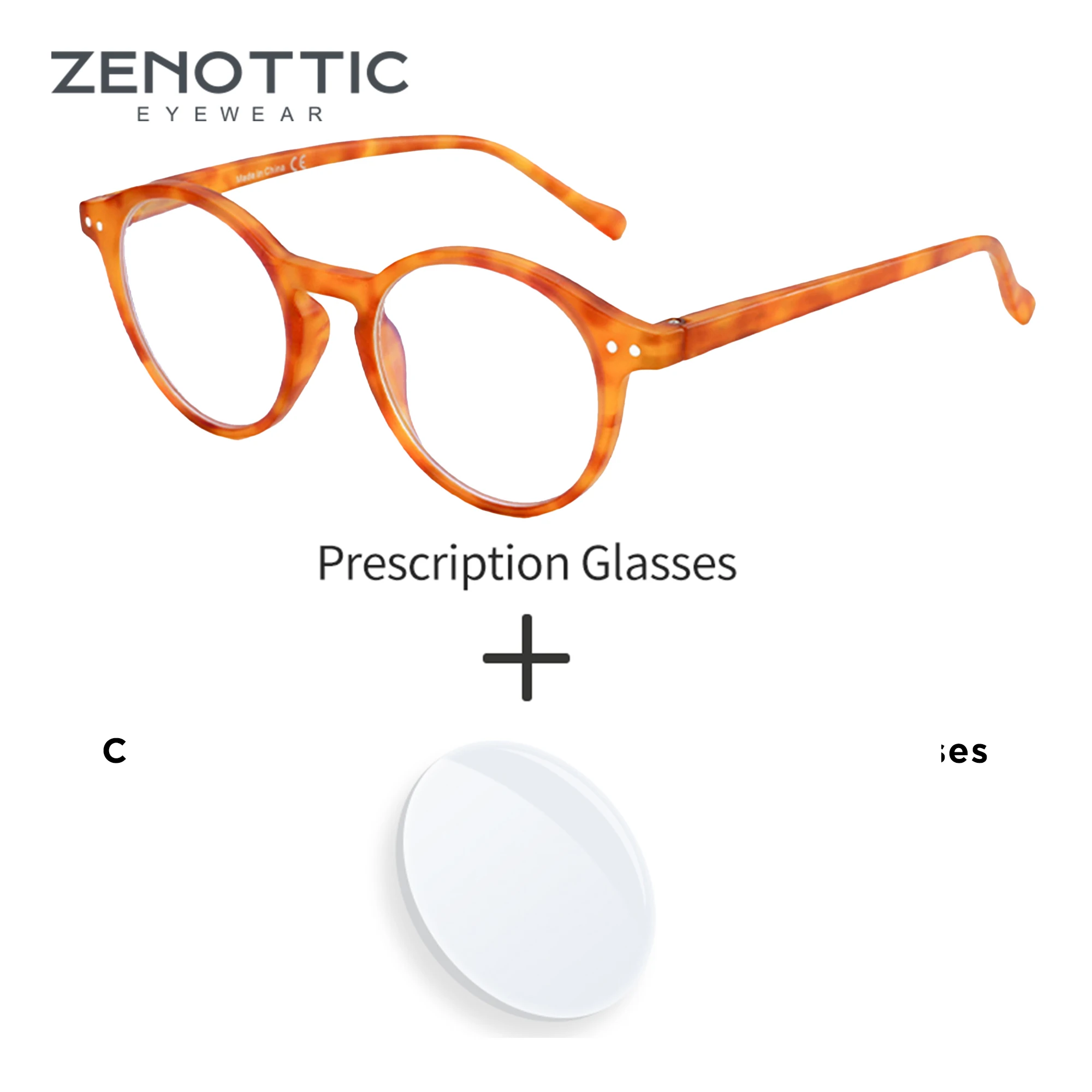 Фото ZENOTTIC винтажные круглые очки по рецепту для мужчин и женщин, очки для близорукости, фотохромные дальнозоркость/прогрессивные оптические линзы №1