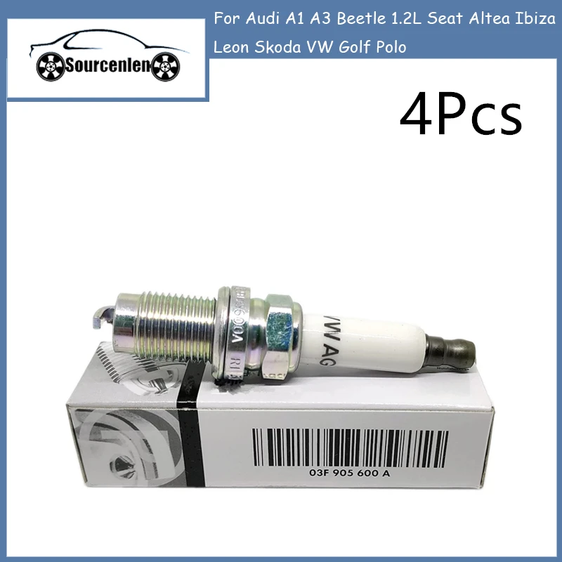 

4Pcs 03F905600A IZFR6P7 97153 Car Iridium Spark Plug For Audi A1 A3 Beetle 1.2L Seat Altea Ibiza Leon Skoda VW Golf Polo