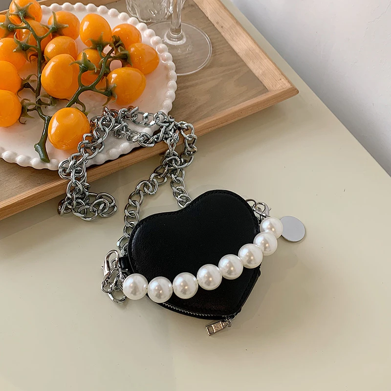 

Pearl Small Round Bag New Fashion PU Leather Mini Bag Shoulder Crossbody Bags for Women 2022 Chain Lipstick Bag