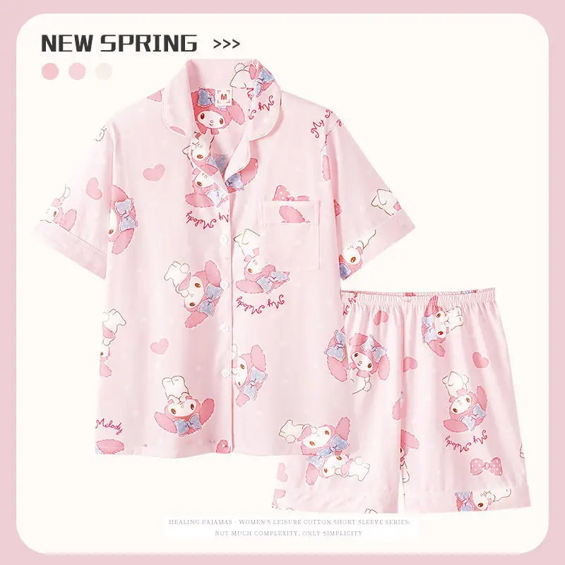 Милые аниме товары Микки Маус Mymelody Kuromi Cinnamoroll тонкие летние пижамы с коротким