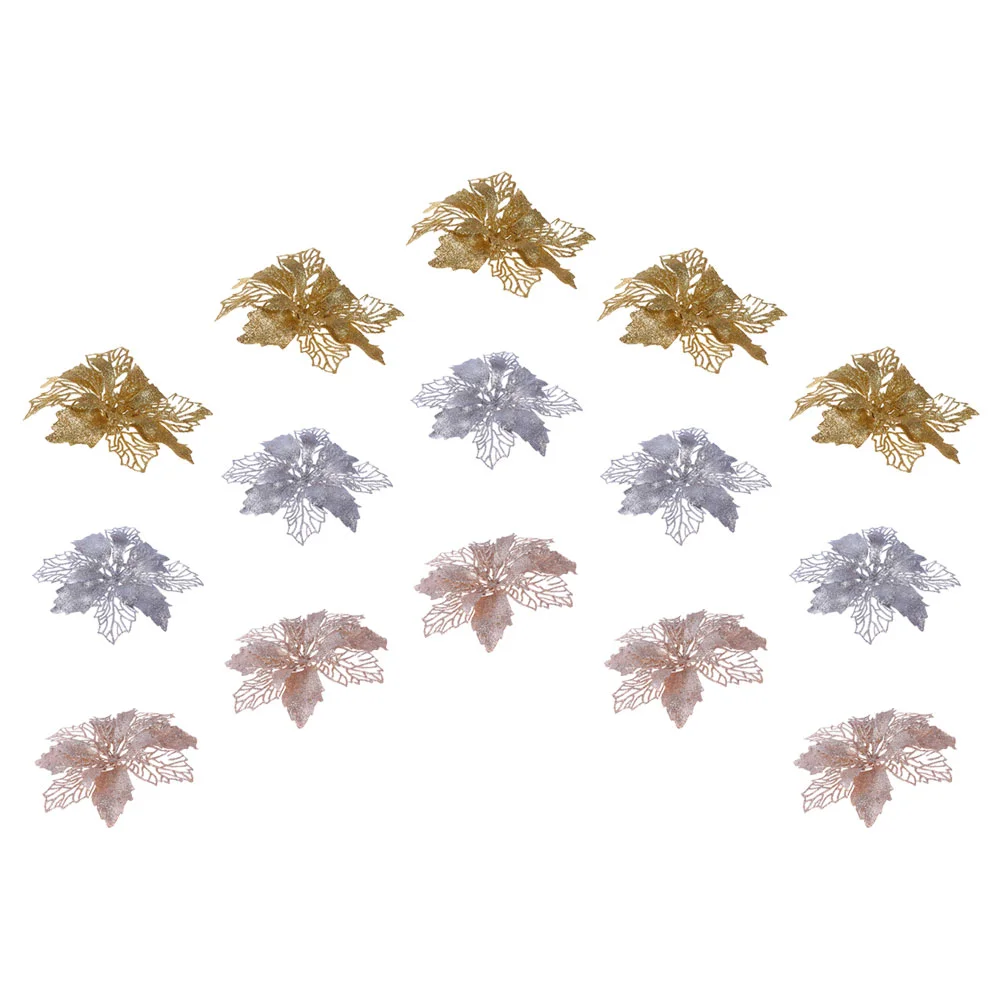 

15pcs DIY Christmas Flowers Hollow Flowers Decoration for Garland