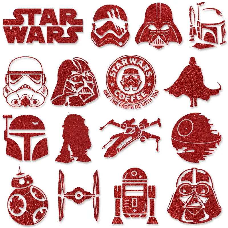Красные Блестки диснеевские Звездные войны йода Дарт Вейдер r2d2 bb8 мандалор малыш