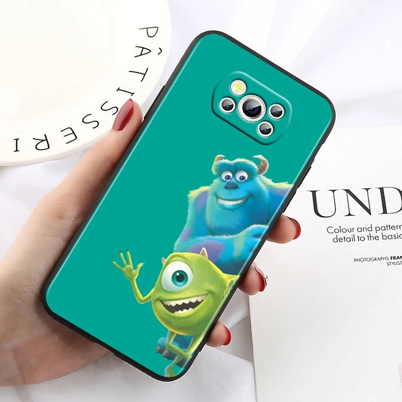 Мягкий черный чехол для телефона Disney MONSTERS INC Xiaomi Poco X6 X5 X4 X3 F4 F3 NFC M6 M5 M4 GT S Pro 4G Φ C65