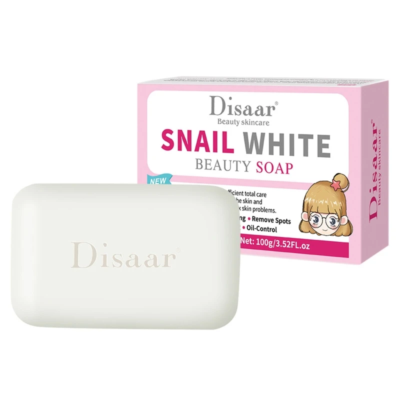 

Natural Snail Soap Handcrafted White Snail Bar Soap for Remove Spots Deep Clean
