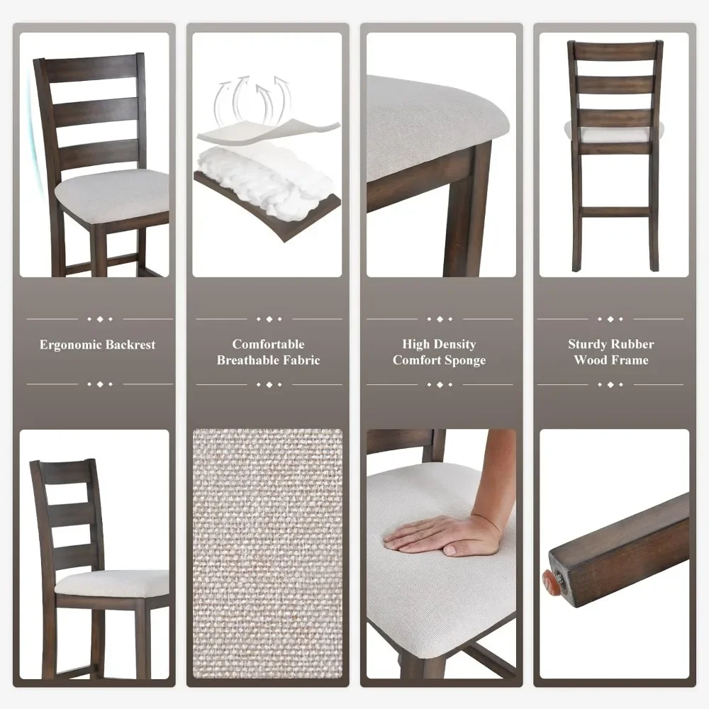 Барный стул набор из 4 стульев барные стулья мягкой ткани обеденные со спинками и