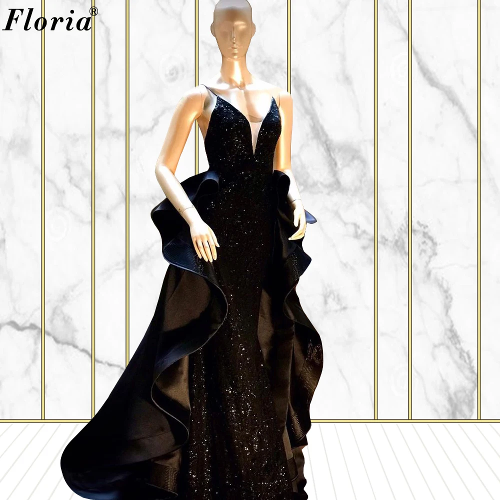 

Женское платье-Русалка для выпускного вечера, черное летнее пляжное платье на бретельках для вечеринки в честь Дня Рождения, сексуальное ко...