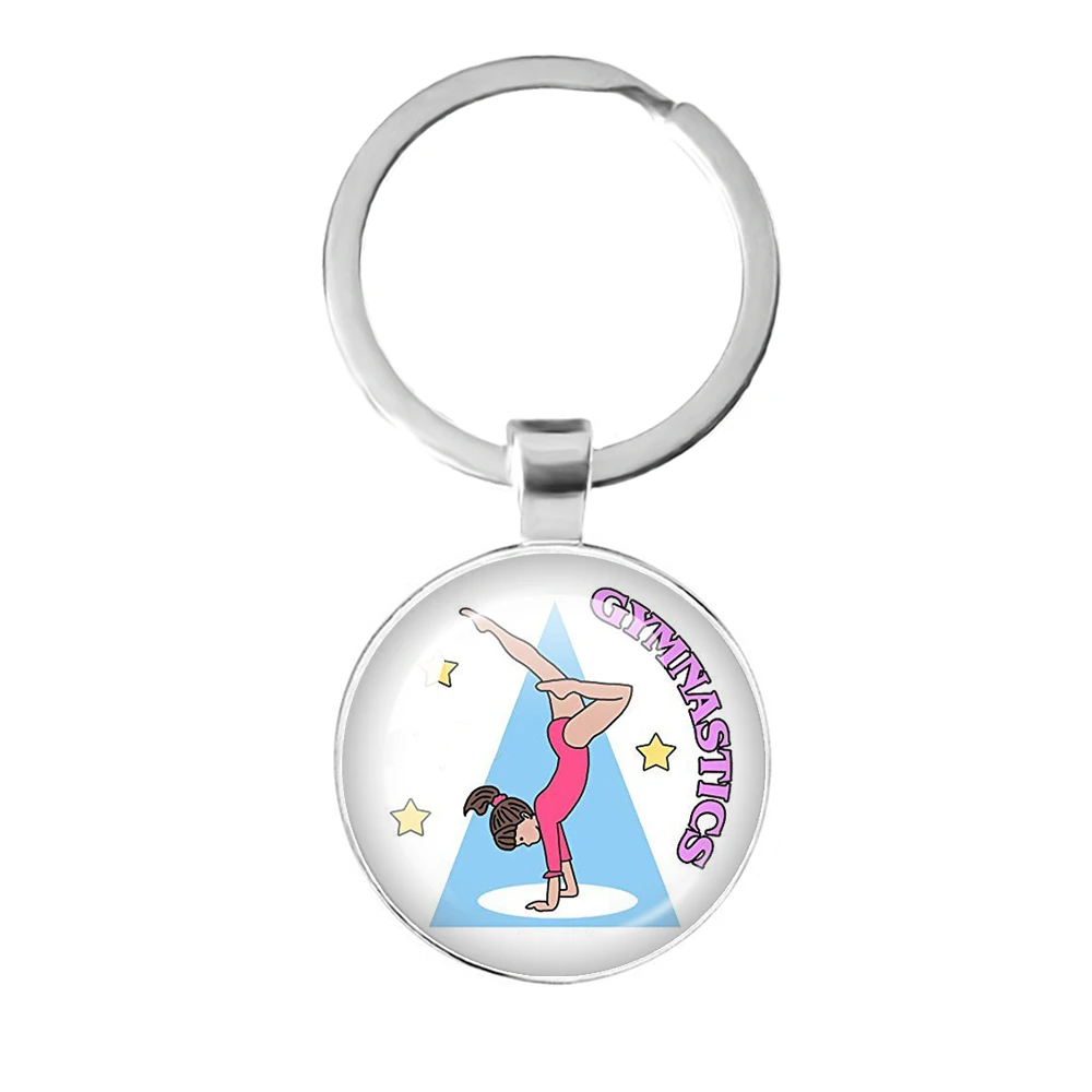 Металлический брелок для художественной гимнастики гимнастика со стеклянной