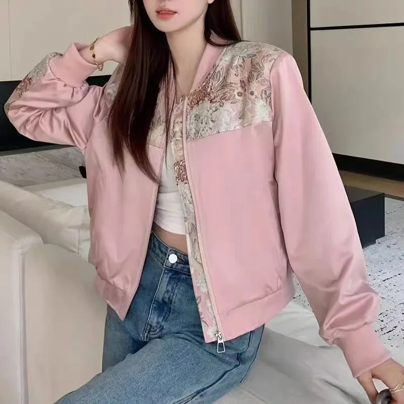 Весенне-осенние женские бейсбольные пальто-авиаторы короткие корейские отзывы