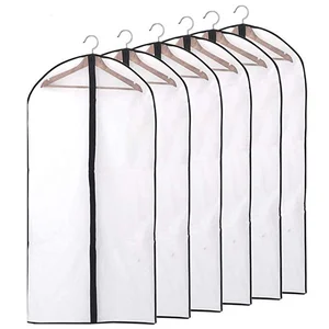 6pcs/set Transparent Clothing Covers Garment Suit Dress Jacket Clothes Coat Dustproof  Protector Tra in USA (United States)