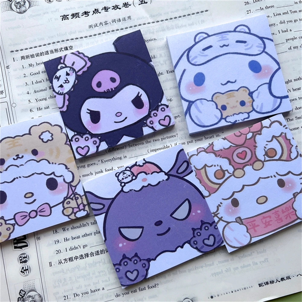 

50 Sheets Kawaii Sanrio HelloKitty Kuromi MyMelody Cinnamoroll Pochacco Post-It Notes Ins Anime Student Office Handbook Stickers