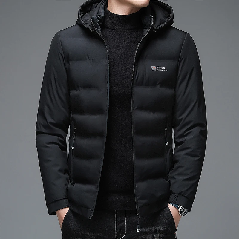 Warm New Designer Brand Casual Fashion Windproof Parker Bubble Jacket Hooded Men's Windproof Down Jacket Winter Men's Wear