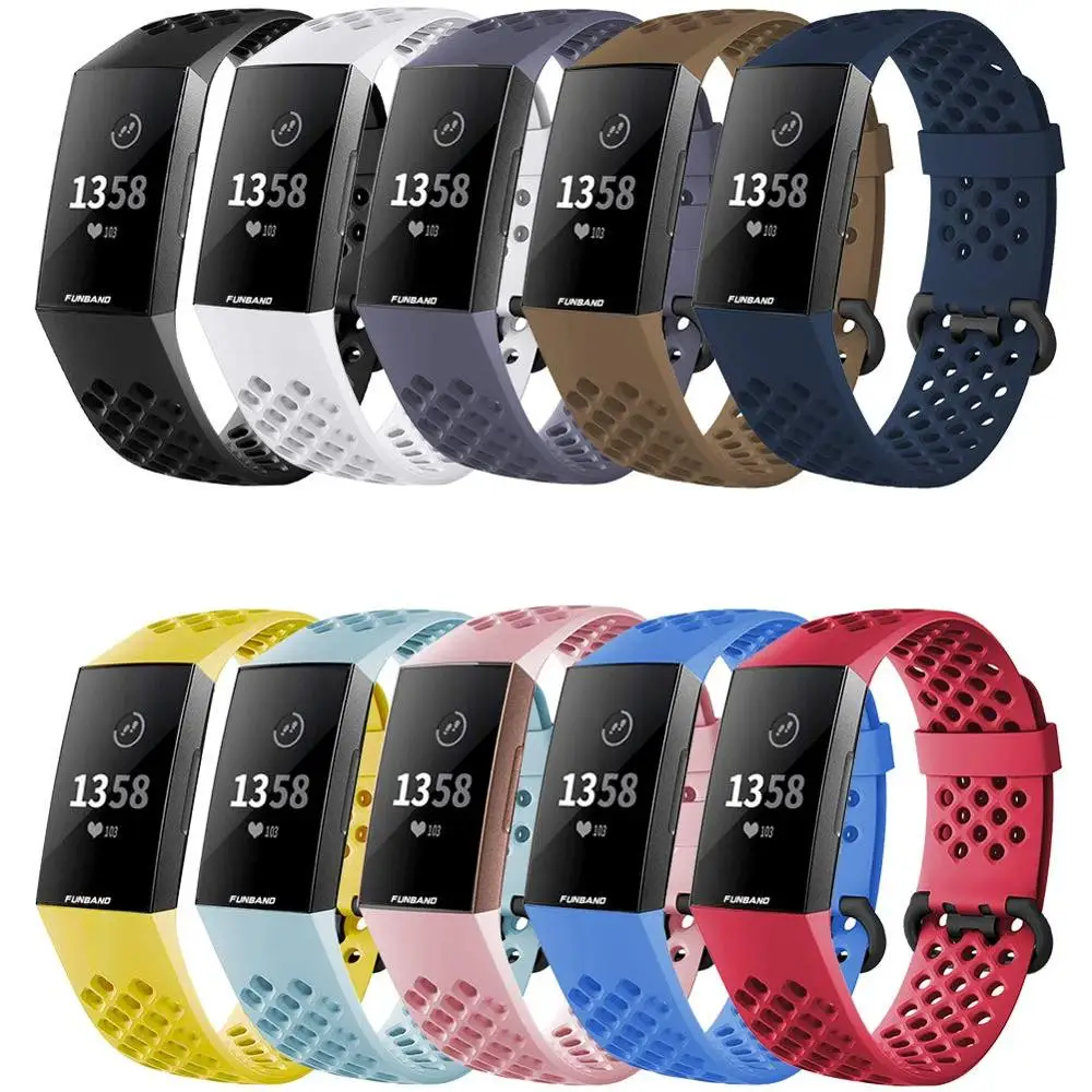 

Strap for Fitbit Charge 3 SE band Replacement watchband smart Watch Sport Breathable Silicone Bracelet Fitbit Charge 4 band