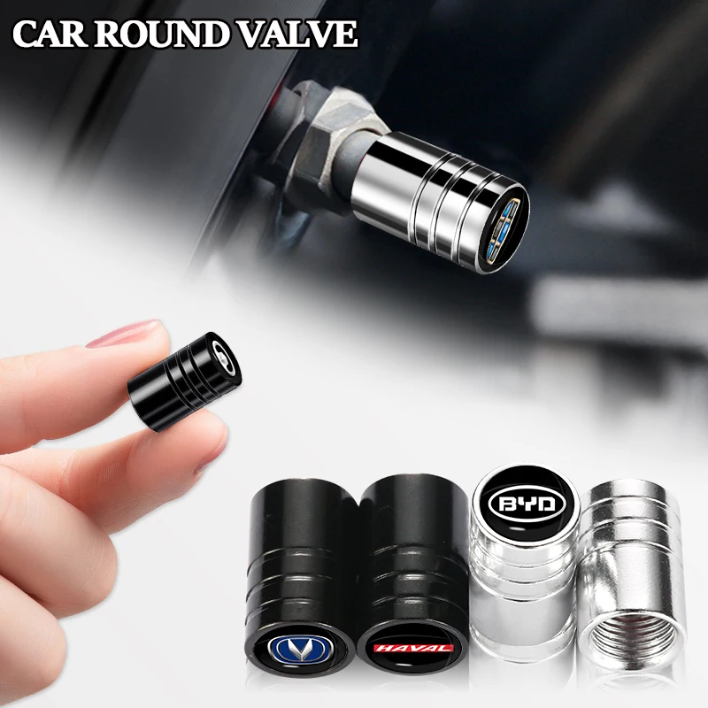 

4pcs Aluminum Car Tire Valve Caps Alloy Stem Caps for Geely Ic Panda Ck Emgrand Ec7 Mk Gc7 X7 GE SC7-RS Sport Accessories