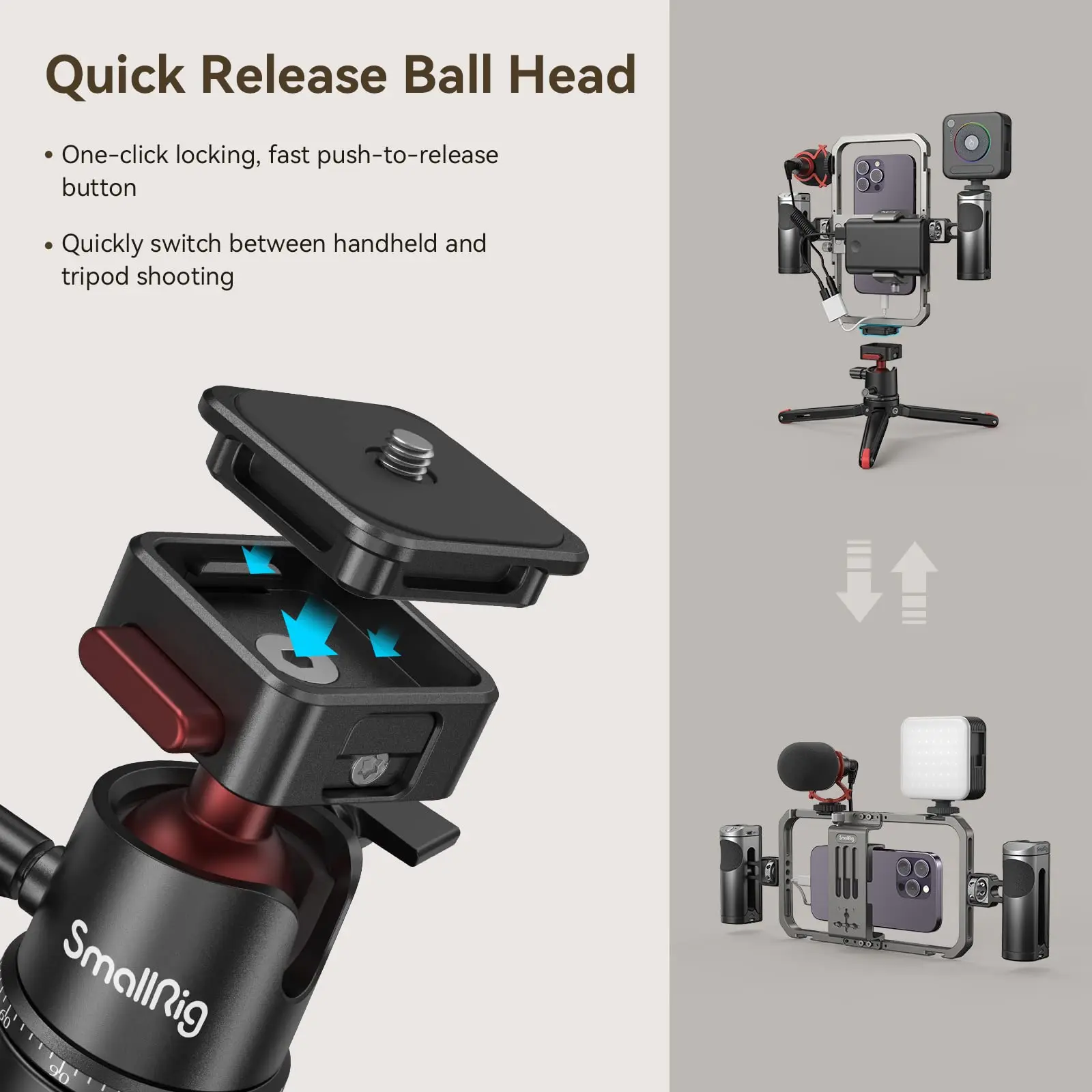 Клетка SmallRig универсальная для смартфона iPhone 14/13 Pro/Pro Max с складными ручками и